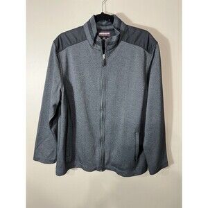 Johnston & Murphy Zip Up  Jacket Mens XL Gray Black Business Casual Softshell